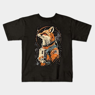 Space Astronaut Fox Kitten - Fun Animal Designs Kids T-Shirt